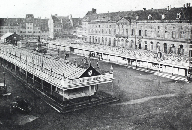 Marché de Noël, place Kléber, 1866 © Fonds Winter